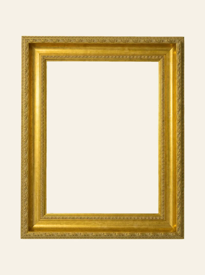 Gallery gold floater frame for a custom pet portrait