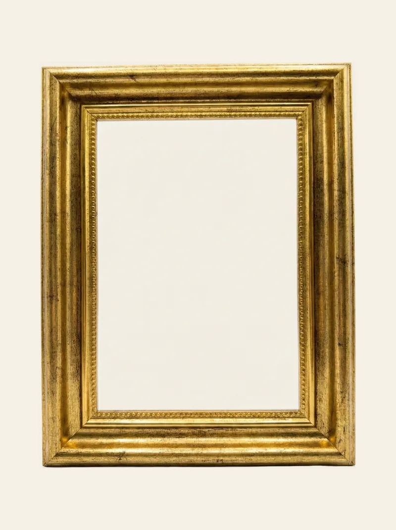 Ornate brass frame on a custom cat portrait