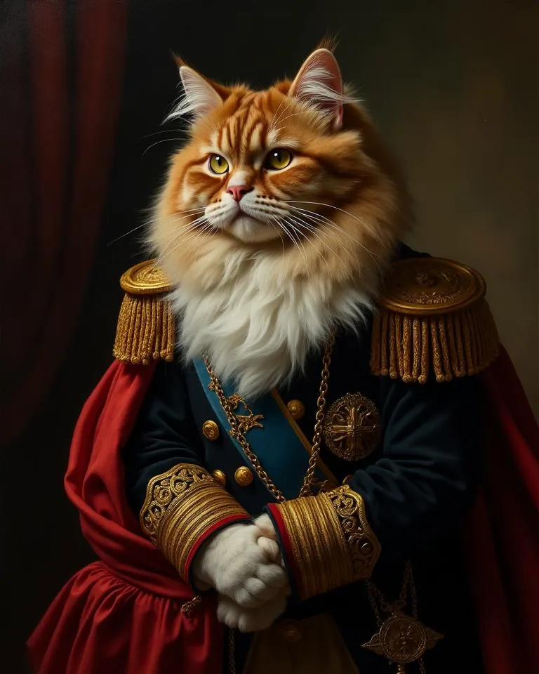 Custom Old Master style pet portrait created from a customer photograph